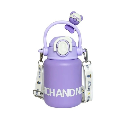 Cadeau d'employé Coupe portable en acier inoxydable avec dessin animé de poupée mignonne et matériau