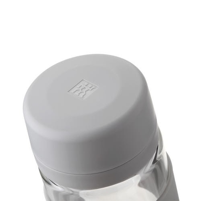 Coupe à filtre à thé double verre gris Produit de bureau professionnel avec sérigraphie