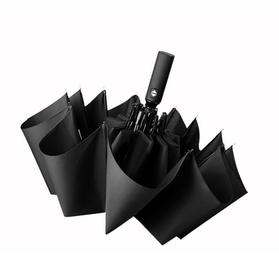 Logo personnalisé cube poignée en bois parapluie pliante d'affaires XN0023 avec 2 couleurs d'impression