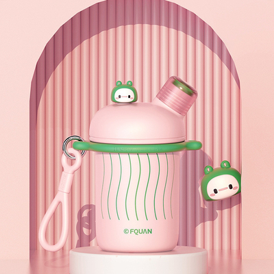 Impression à l'écran de soie Créatif dessin animé Double tasse de boisson douce tasse chaude à main