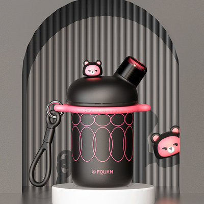 Impression à l'écran de soie Créatif dessin animé Double tasse de boisson douce tasse chaude à main