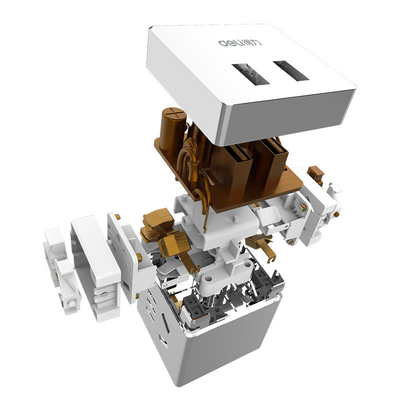 Petite prise sans fil avec 2 trous et 2 ports USB Convertisseur intelligent Logo du client