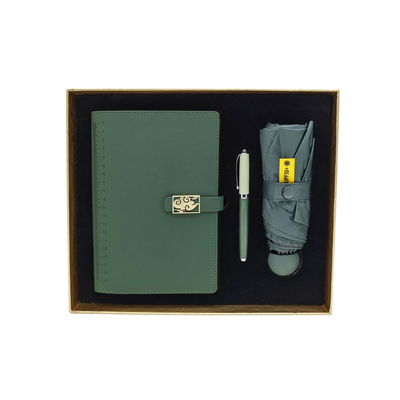 - Un ensemble de cadeaux chic pour les affaires, un cahier, un stylo, un parapluie pour les affaires.