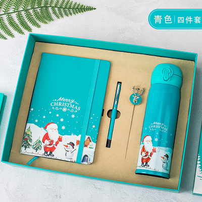 Boîte cadeau de Noël Ensemble de 4 Compte-rendu Bookmark Pen Thermos Impression UV 1 couleur graphique
