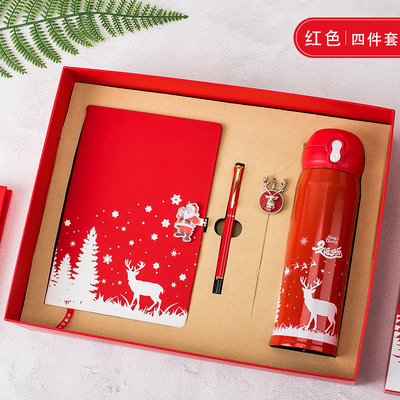 Boîte cadeau de Noël Ensemble de 4 Compte-rendu Bookmark Pen Thermos Impression UV 1 couleur graphique
