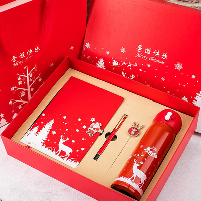Boîte cadeau de Noël Ensemble de 4 Compte-rendu Bookmark Pen Thermos Impression UV 1 couleur graphique