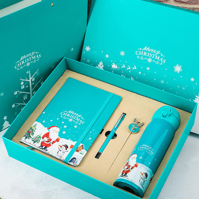 Boîte cadeau de Noël Ensemble de 4 Compte-rendu Bookmark Pen Thermos Impression UV 1 couleur graphique