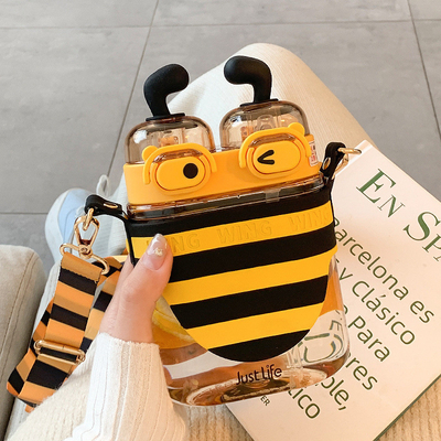 Idée cadeau pour les employés Cute Bee Plastic Straw Cup