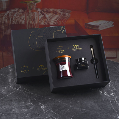 Le stylo à encre en or noir WoodWick Aromathérapie Set cadeau noir pour anniversaire