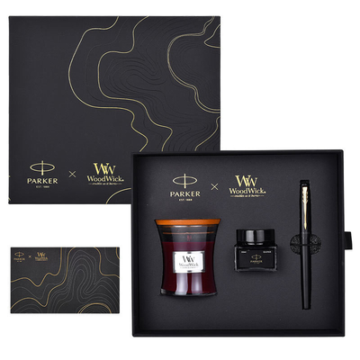 Le stylo à encre en or noir WoodWick Aromathérapie Set cadeau noir pour anniversaire