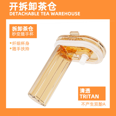 Coupe coulissante de l'hôtel et du complexe couvercle de thé de fruits Coupe d'eau en plastique portable Cadeau de l'employé