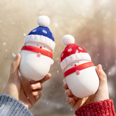 Cadeau de Noël Cartoon Mini Portable Trésor à neige Trésor à main chaude 2 en 1 Power Bank