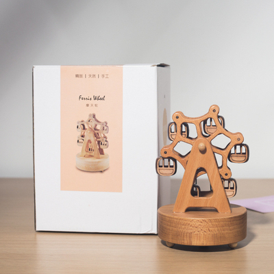 Boîte en bois de bonheur roue de fer de huit tons Boîte créative en érable avec impression UV