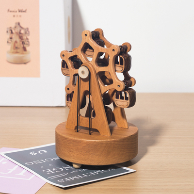 Boîte en bois de bonheur roue de fer de huit tons Boîte créative en érable avec impression UV