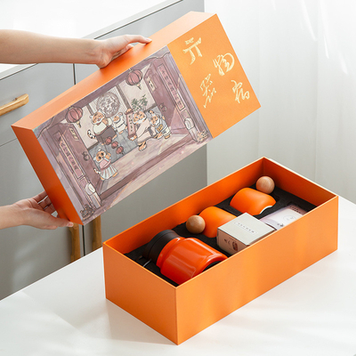 Ensemble cadeau de présentation personnalisé Thé à la céramique 2 tasses serviette de thé 6 morceaux de thé blanc