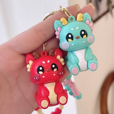 3.5cm*5cm PVC Dragon Keychain mignon petit cadeau pour sac à dos Chaîne suspendue inclus