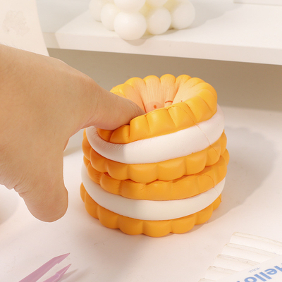 Réduction du stress créatif Homme-cookie doux Jouet-rebondage lent Crème-noigget gâteau pour les employés