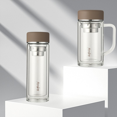Impression de logo personnalisé tasse en verre pratique pour les conférences et activités de bureau