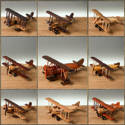 Impression à écran de soie Modèle d'avion en bois vintage pour la décoration de bureau à domicile créative
