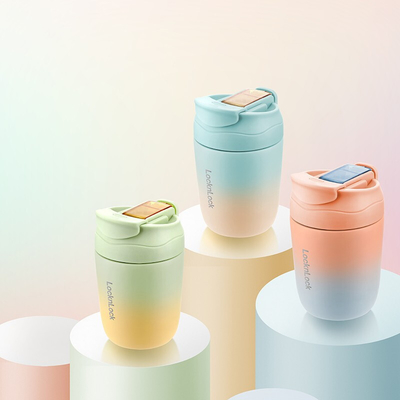 Agence de voyages personnalisé couleurs isolées tasses et pailles avec 1 impression couleur