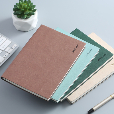 Petit carnet en papier peau douce PU fraîche en couleur simple solide pour cadeau de bureau