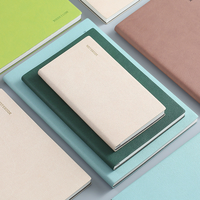 Petit carnet en papier peau douce PU fraîche en couleur simple solide pour cadeau de bureau
