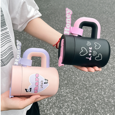 Portable et mignon tasse à eau de paille en acier inoxydable isolée idéal pour toute activité