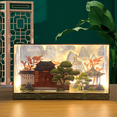 Técniques d'impression sur sérigraphie de style chinois Lanterne de nuit en bois pour la décoration de Pâques