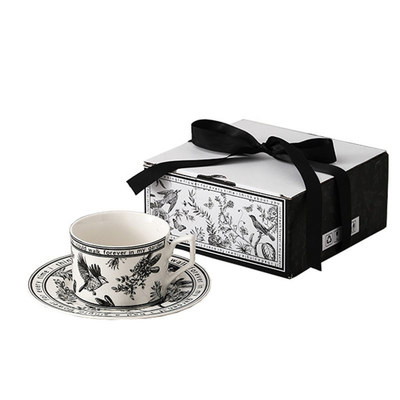 Xiao Xiangfeng Coupe de café noir et blanc et assiette parfaite pour les sports et les jeux