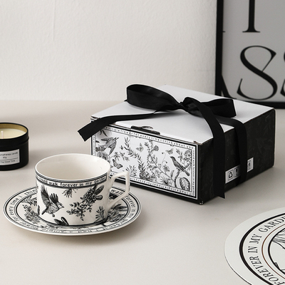 Xiao Xiangfeng Coupe de café noir et blanc et assiette parfaite pour les sports et les jeux