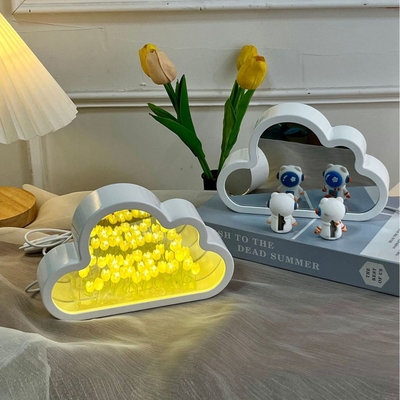 Fabriqué à la main lampe de nuit miroir nuageuse tulipes un objet deux usages idéal pour les cadeaux de nouveauté