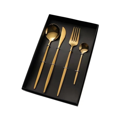 Valeur esthétique élevée Vaisselle de table en acier rouillé Ensemble de 4 pièces d'impression couleur Nouveauté cadeaux