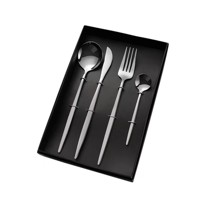 Valeur esthétique élevée Vaisselle de table en acier rouillé Ensemble de 4 pièces d'impression couleur Nouveauté cadeaux