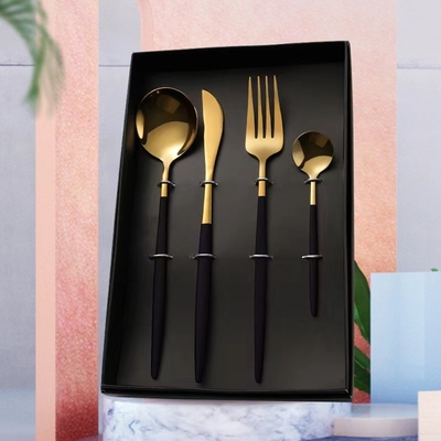 Valeur esthétique élevée Vaisselle de table en acier rouillé Ensemble de 4 pièces d'impression couleur Nouveauté cadeaux