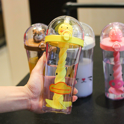 2 graphiques couleur Petit canard jaune tasse de paille cadeau parfait pour les clients de l'agence de voyages