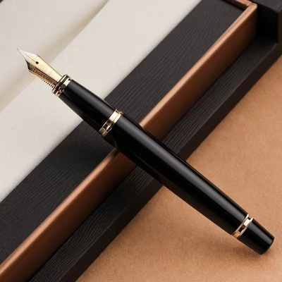 Cadeau d'affaires stylo d'encre à fontaine métallique avec logo personnalisé et impression graphique 1 couleur