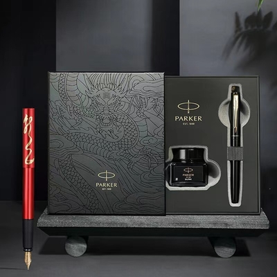 Boîte cadeau à l' encrier en or à l' étiquette d' écriture lisse Noir Édition spéciale rouge
