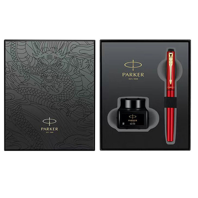 Boîte cadeau à l' encrier en or à l' étiquette d' écriture lisse Noir Édition spéciale rouge