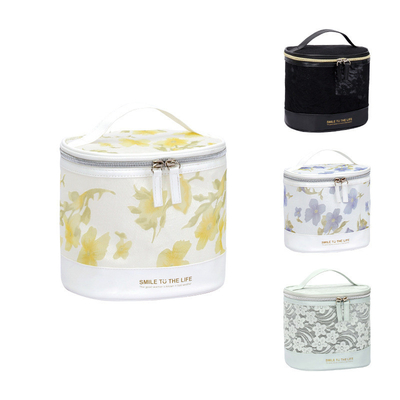 Ensemble de cadeaux de présentation élégant Sac de toilettes de grande capacité avec cylindre de fleurs caché