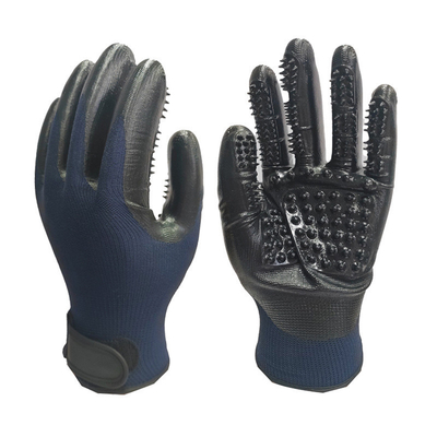 Dépilateur pour animaux de compagnie Gants à pointe métallique Massage bleu Nettoyer et éliminer les poils flottants