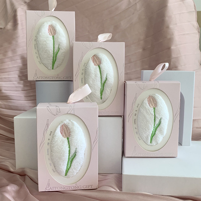 Ins Style Tulip Towel Souvenir unique de la journée de la femme pour les passionnés d'agriculture sur l'année