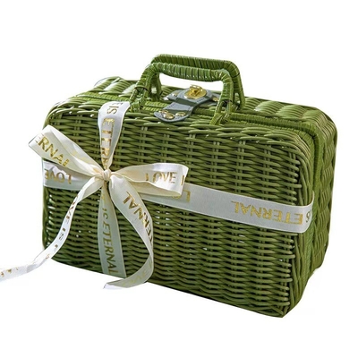 Corbeille de vigne verte cadeau portable fonctionnel pour les relations avec les anciens / réunions de classe