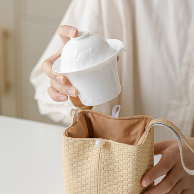 Ensemble de thé en feuille de banane en porcelaine blanche personnalisable, parfait pour le jour des fous d'avril