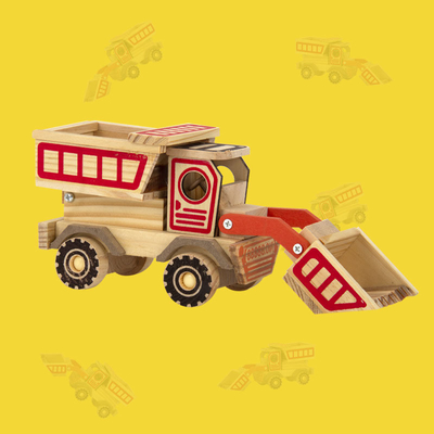 Décoration de l'agence de voyages Essentiel modèle de bulldozer en bois fait à la main avec 2 couleurs