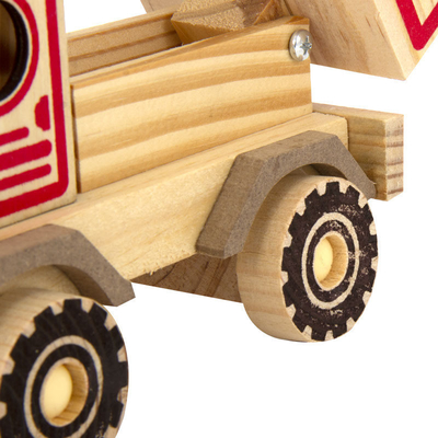 Décoration de l'agence de voyages Essentiel modèle de bulldozer en bois fait à la main avec 2 couleurs
