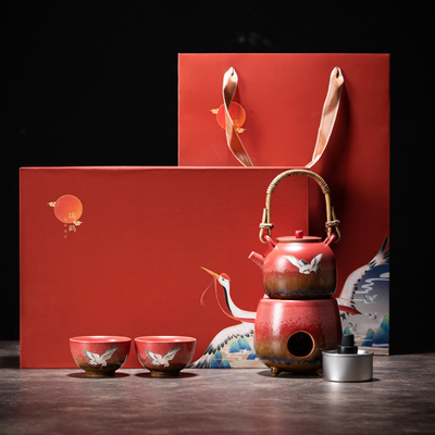Xianhe Yangwen Thé à l'alcool, lampe à thé, chauffe-eau, ensemble cadeau d'affaires avec 1 impression couleur