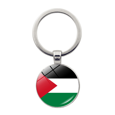 L'alliage de zinc métallique porte-clés drapeau national pendentif porte-clés cristallin Carte de bijoux