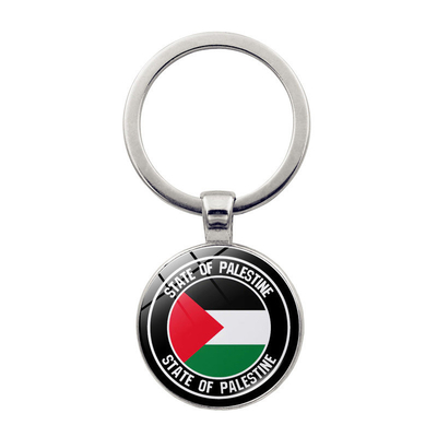 L'alliage de zinc métallique porte-clés drapeau national pendentif porte-clés cristallin Carte de bijoux