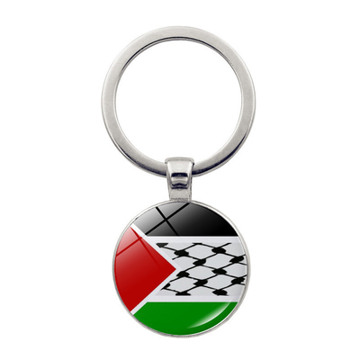 L'alliage de zinc métallique porte-clés drapeau national pendentif porte-clés cristallin Carte de bijoux