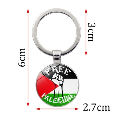 L'alliage de zinc métallique porte-clés drapeau national pendentif porte-clés cristallin Carte de bijoux